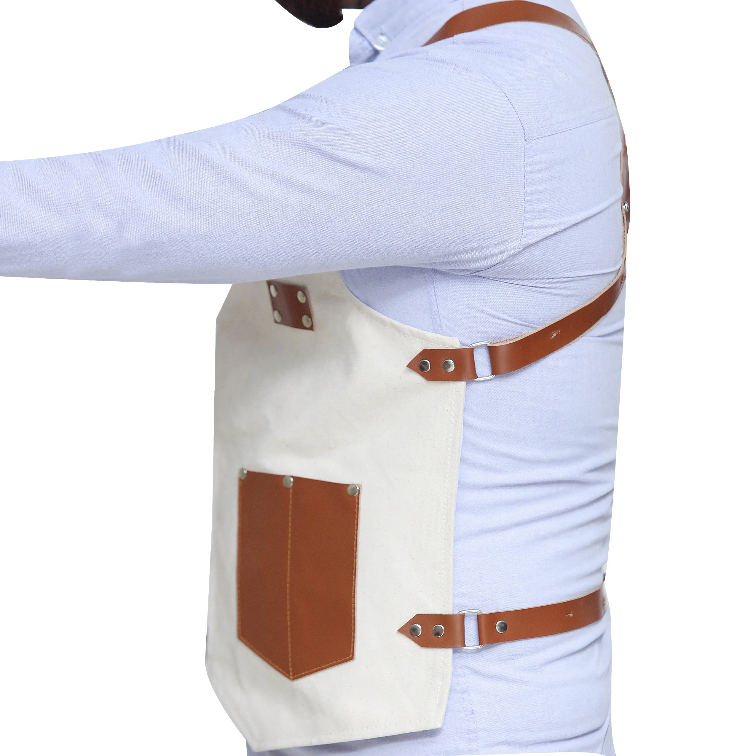 Профессиональный парикмахерский фартук жилет кожаный