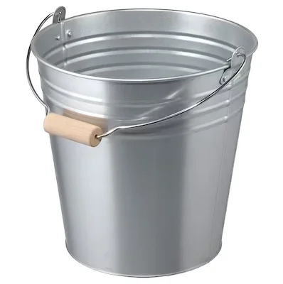 Food Beverage Cooler Galvanized Bucket wood Handles Multifunctional Ice for Parties Events and Home Decor Farmhouse Decor