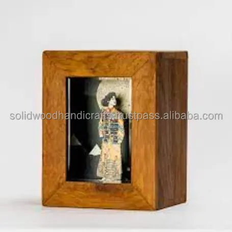 High Quality Customize 3D Deep Flowers Display Case Table Top Solid Wood Memory Box Frame Art Shadow Box