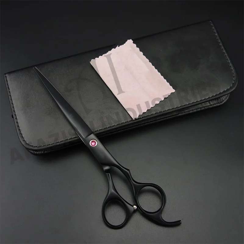 Wholesale Pet Grooming Hair Cutting Scissors with pouch for Multiple use Customized black Color and Size with Customized Packing