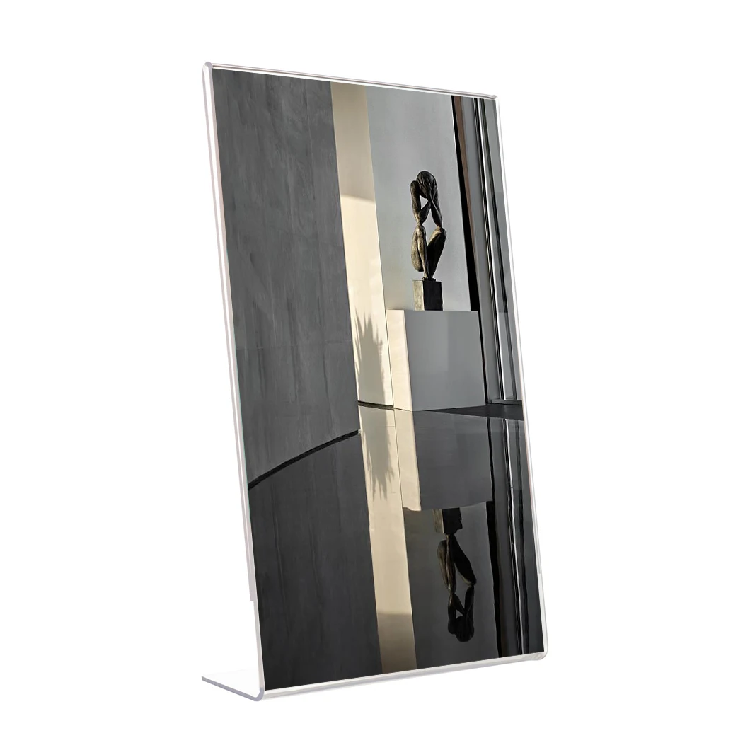 Custom A4 A5 A6 L-Shape Acrylic Desktop Display Stand Sign For Advertising Display