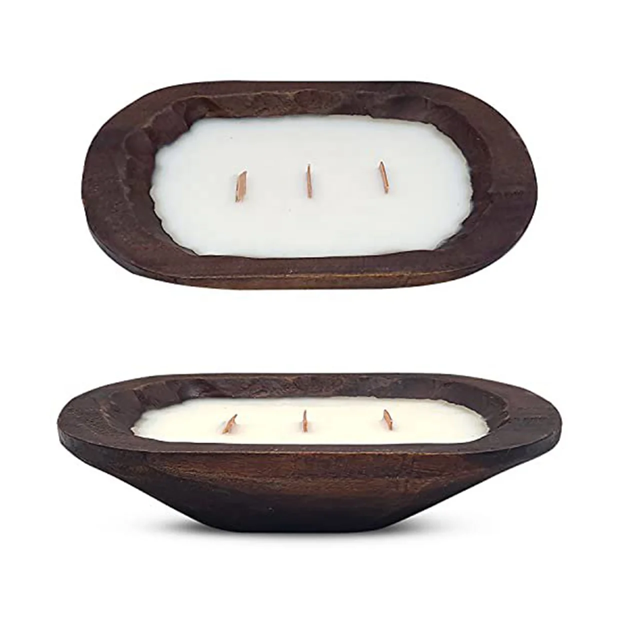 Роскошные романтические деревянные миски для свечей с ароматом корицы ручная работа во Вьетнаме