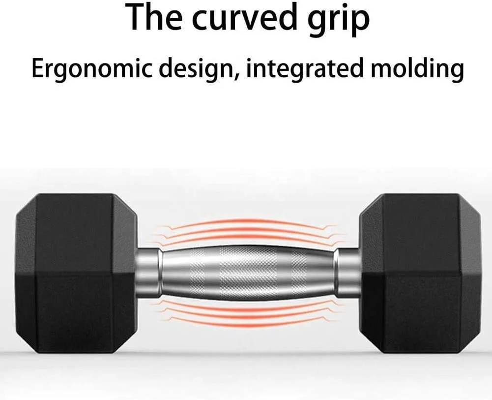 Wholesale Custom logo Top Quality Cast Iron Rubber Coated Hexagonal Dumbbell Fixed Weight lifting Exercise Gym Hex Dumbbells