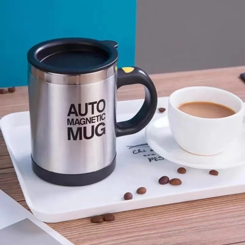 Double Stainless Steel Automatic Magnetic Stirring Mug 400ML Auto Coffee and Milk Mixing Cup Lazy Smart Auto Shaker Cup