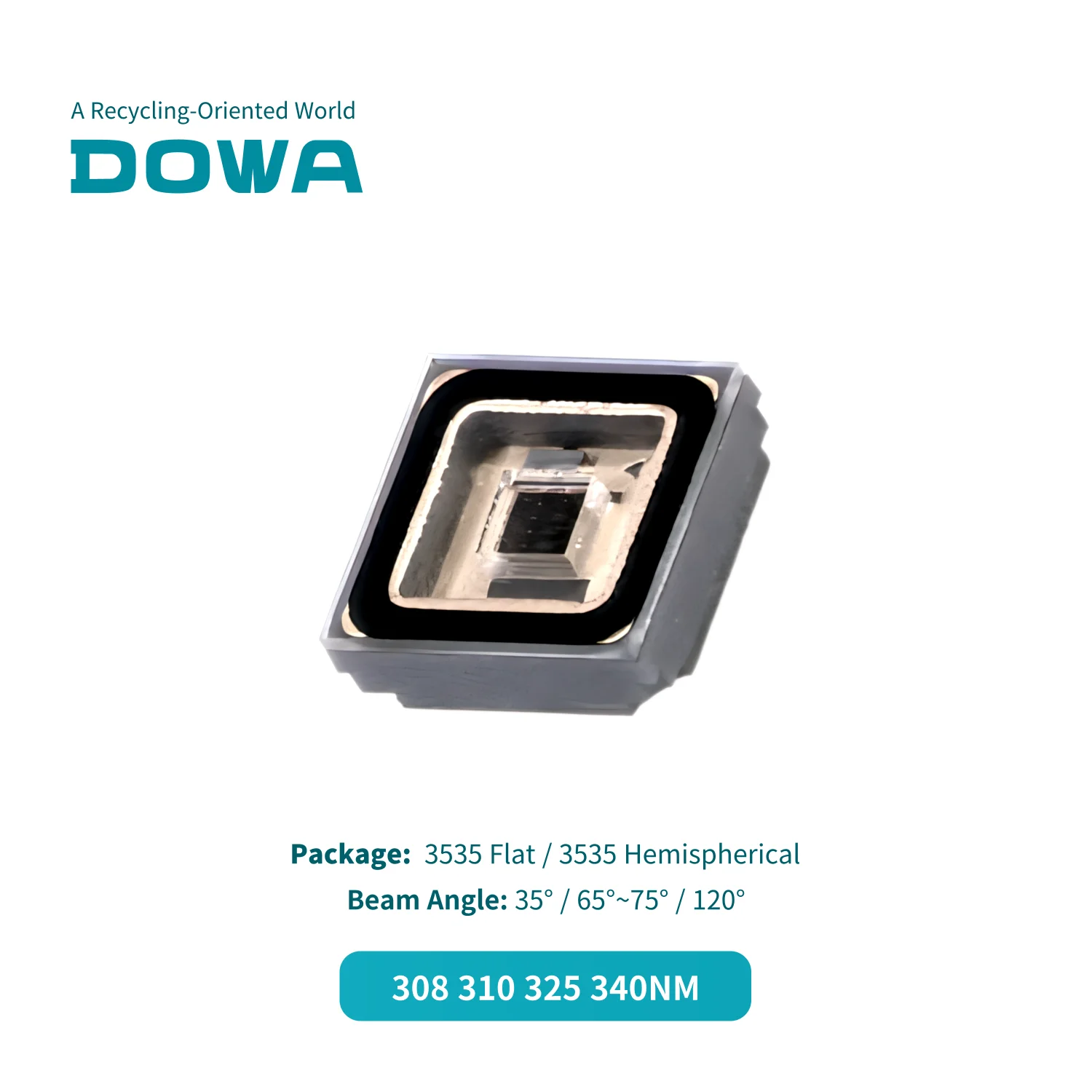 DOWA Bare Chip 325nm Au Pad Middle Power UVA LED Chip
