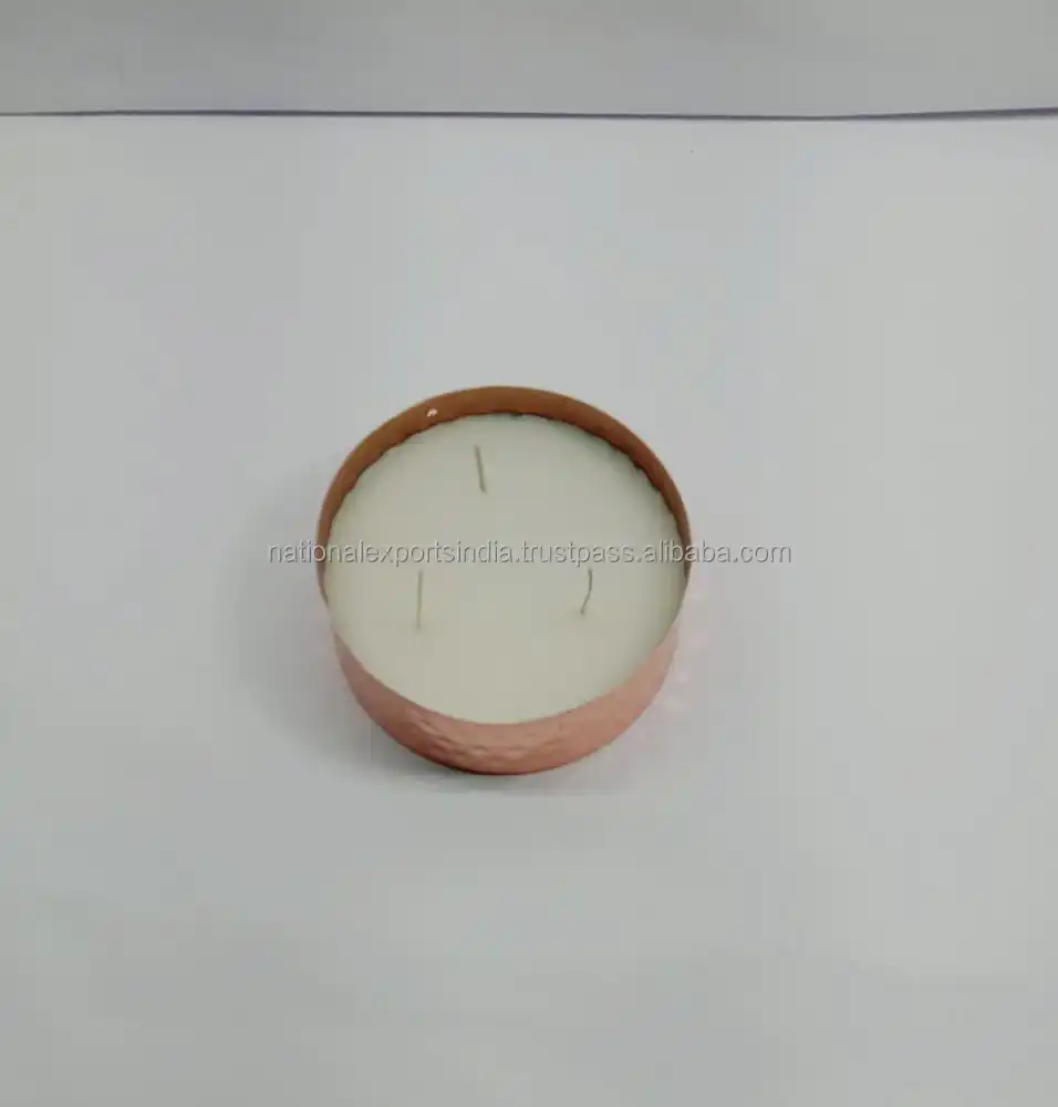 factory wholesale small galvanized rustic round metal iron candle holders bowl