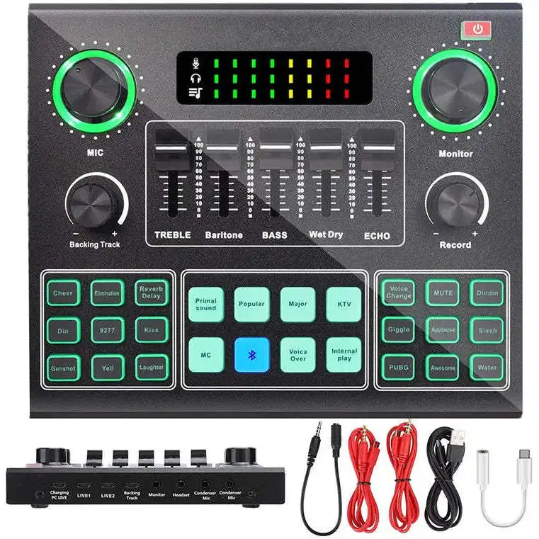 V9 Excellent Quality of Voice and Music Professional sound card for Live Broadcast Mic