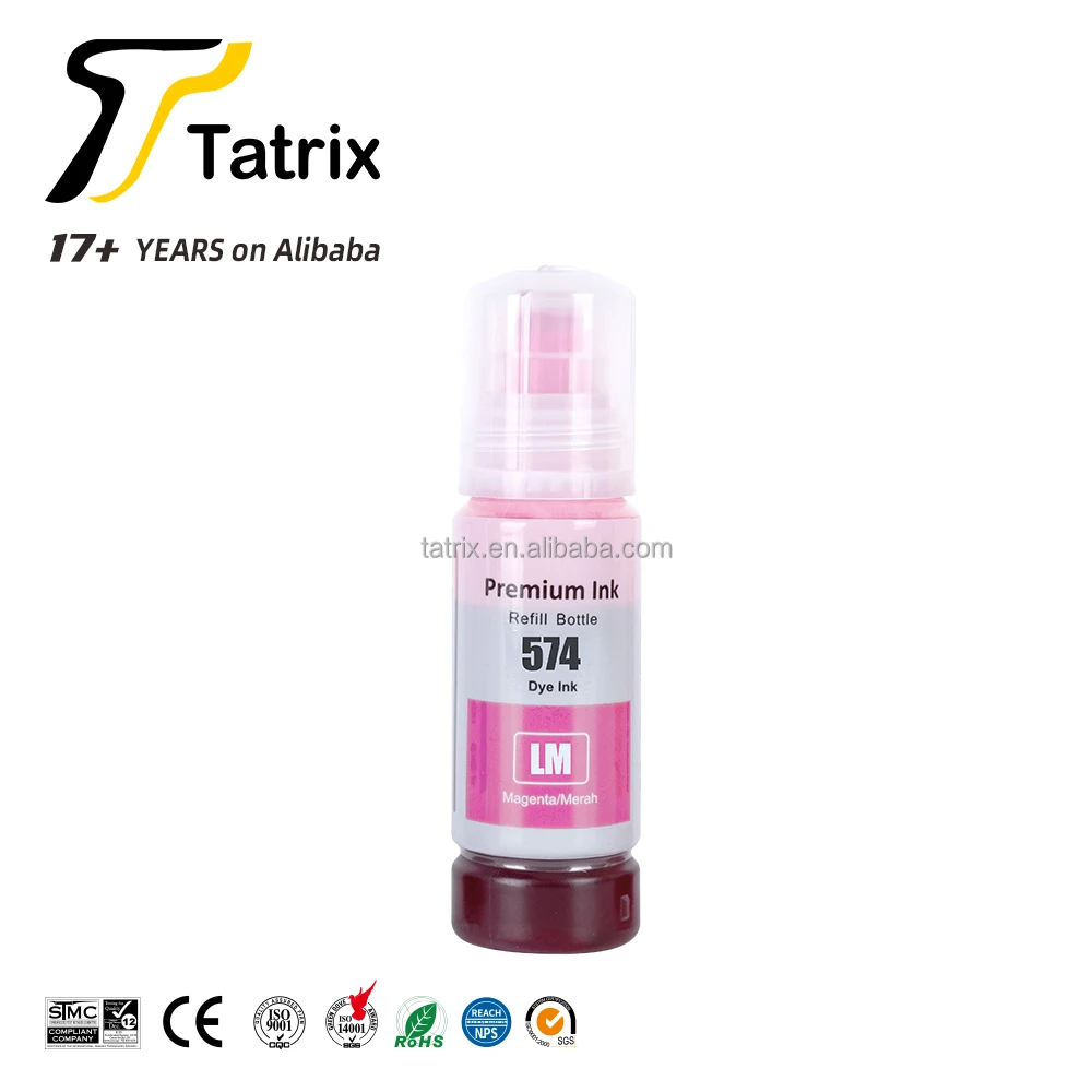 Чернила Tatrix T5741 T5742 574 совместимые с чернилами цветная бутылка на водной основе Заправка для струйных чернил принтера Epson L8058 L18058