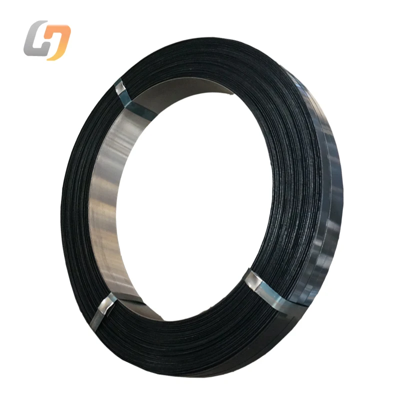 Factory direct price 0.6*16mm black painted waxed oscillated winding steel strapping band steel banding strap steel tape