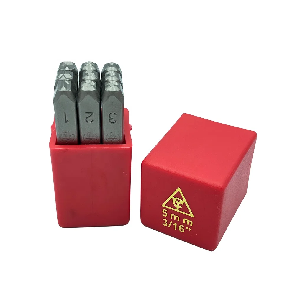 Wholesale price 9pcs 5mm number metal stamp die punch mold set