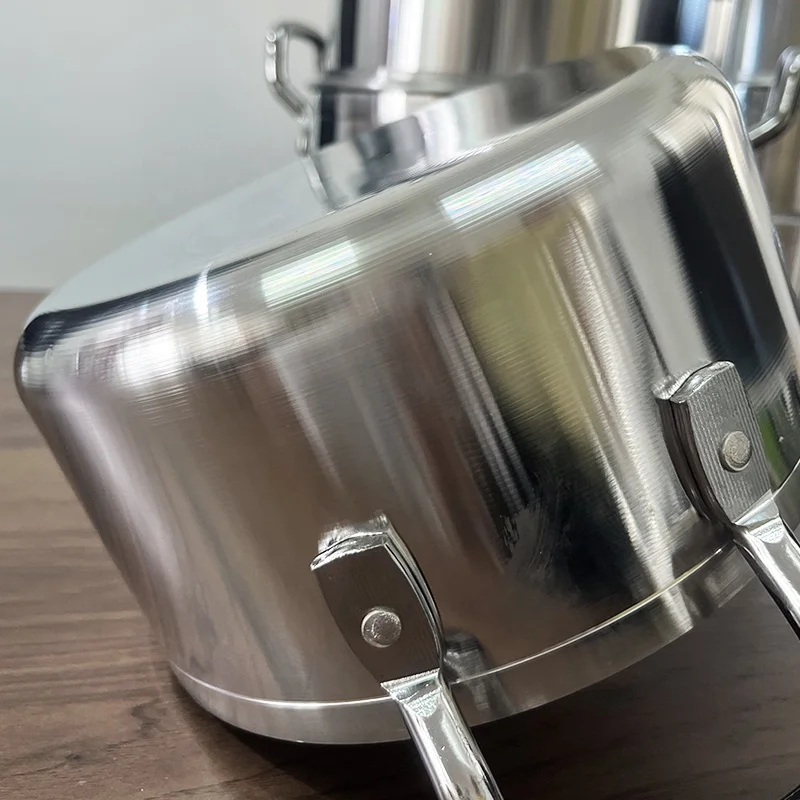 Best Selling Heavy 6.2KG Casserole Soup Pots Satin Finished Cooking Pot Cookware Set In Kitchen 14pcs Aluminum Cooking Pot Set