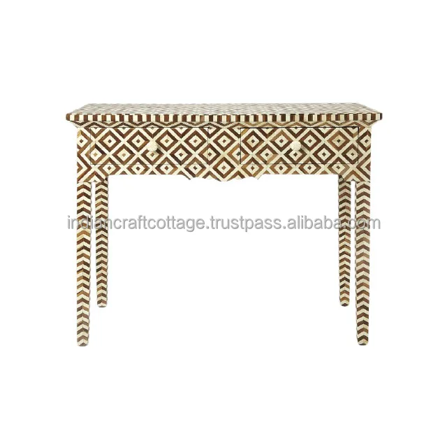 Bone Inlay Side Table / Bone Inlay Console Table / Bone Inlay Table for Room