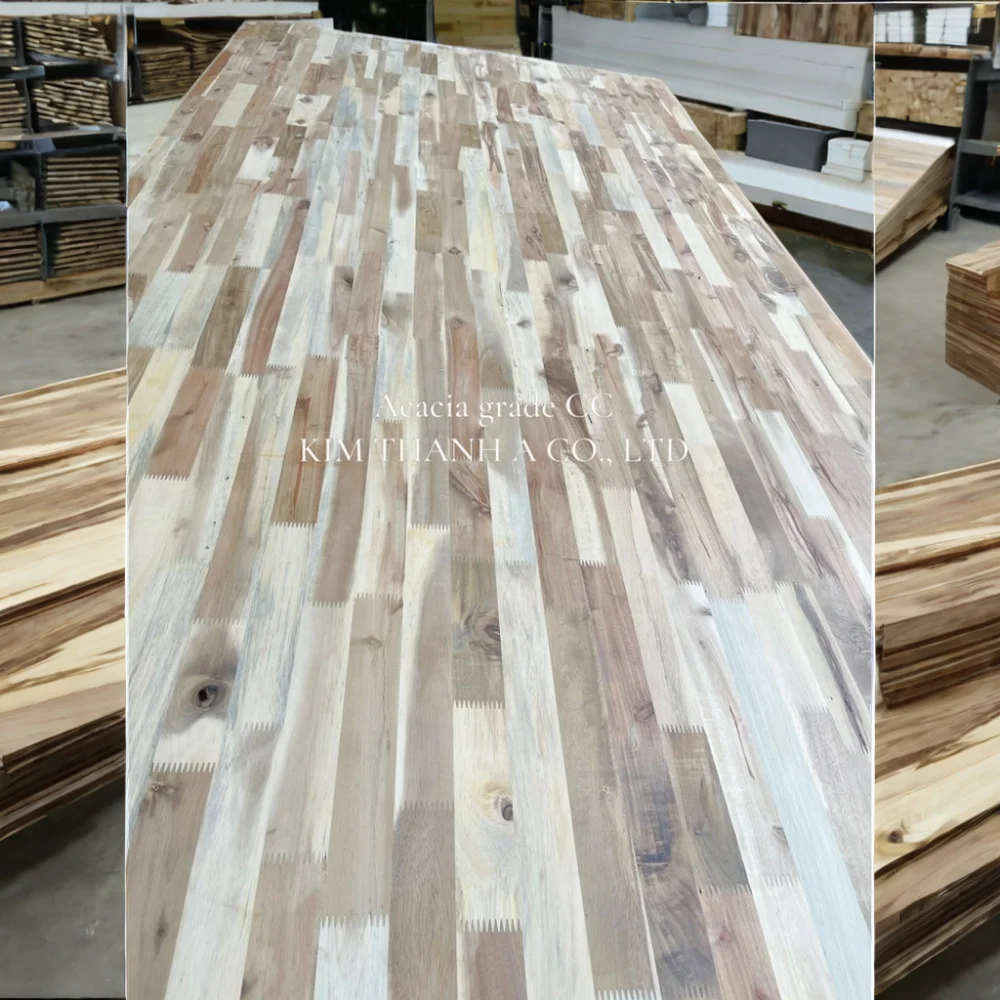 Factory Wholesale Cheap Price ACACIA WOOD Finger Joint Board  CC Grade  Material for Veneer Indoor Outdoor DIY Dark Color Finish