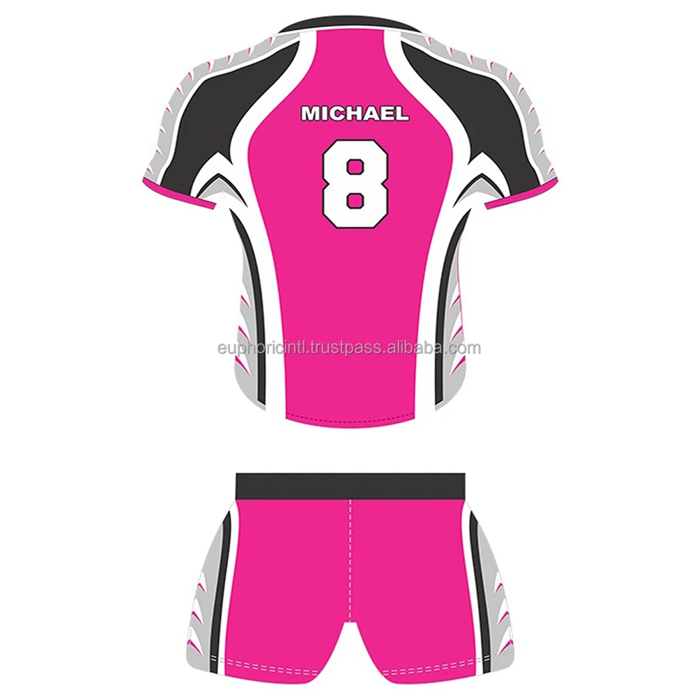 Wholesale pink black white Custom Rugby Jersey For Rugby Club full sublimation printing Top quality OEM custom New Fashion Rugby