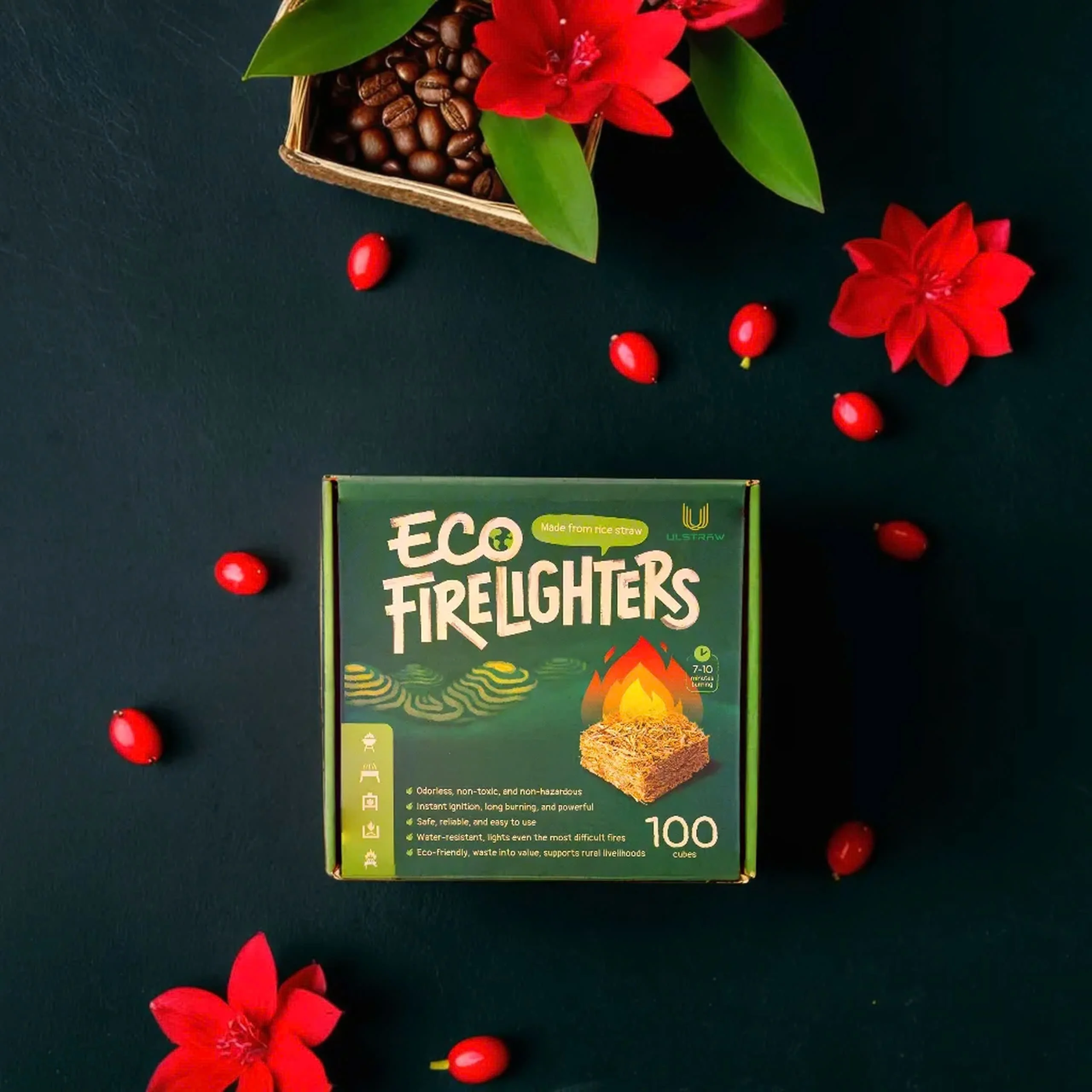 Быстрый Запуск древесных гранул зажигание для легкого зажигания приготовления выпечки бамбуковые угольные мешки с квадратным узором тип аксессуара