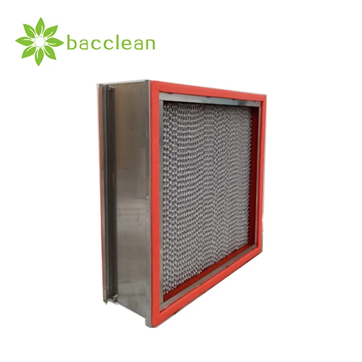 bacclean Customized HEPA Filter 99.99% Efficient 0.3um H13 H14 Fiberglass Box Filter High-Temperature Resistant Air Filter