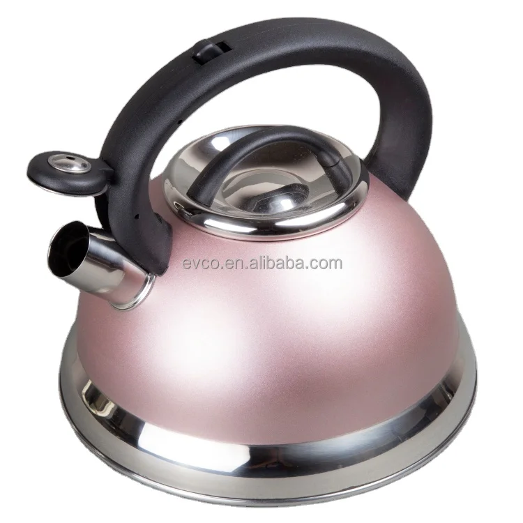 Alexa 3.0 Qt. Stainless Steel Stove Top Whistling Tea Kettle Water Kettle Camp Kettle in Rose Gold Color
