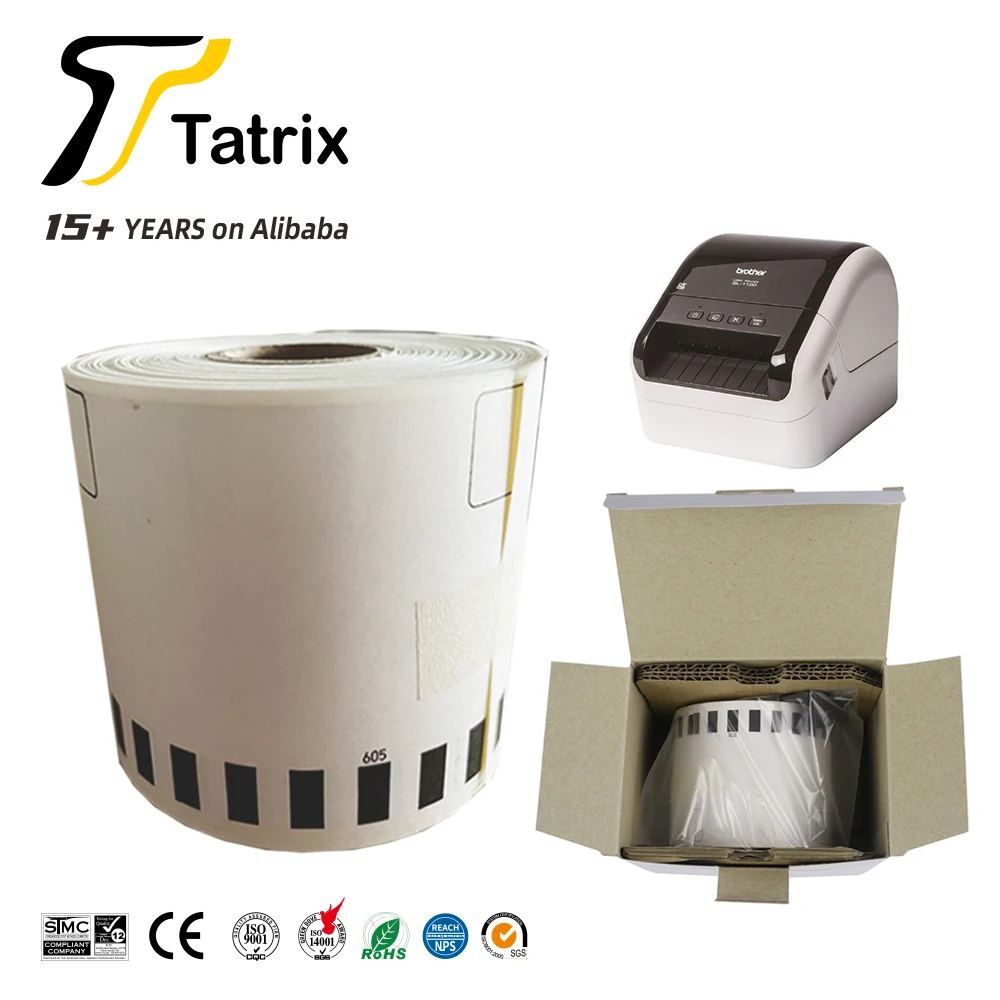 Tatrix DK44605 DK-44605 DK черная и белая почтовая Этикетка Термобумага этикетка рулон для Brother QL серии принтер