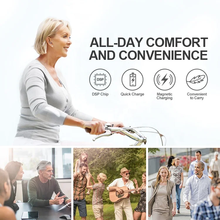 JINGHAO Top Selling Factory Customized Rechargeable Digital Ear Hearing Aid for Seniors