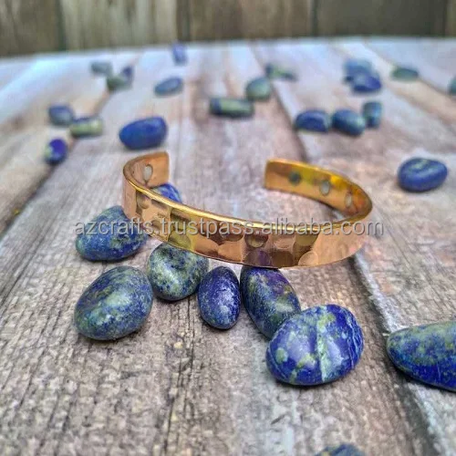 Wholesale Inox Copper Cuff Bracelet with Pearl Diamond Garnet Classic Bell Pattern Christian Religious Symbol for Gifts Parties