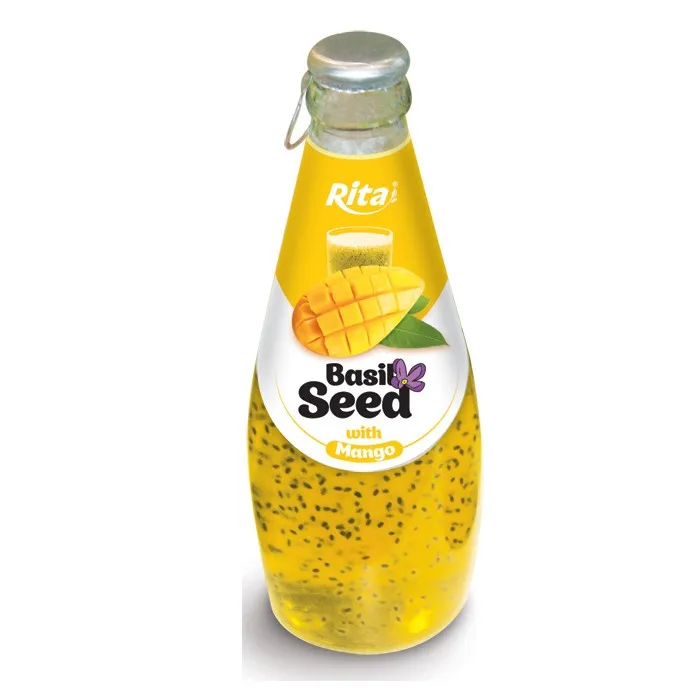 Natural Basil Seed and Fresh Fruit Juice Mixed Flavor Tropical Manufacture Custom Made OEM /Rita  Basil Seed Drink