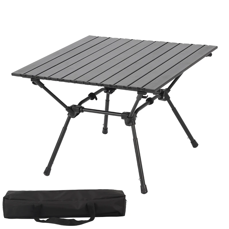 Outdoor Portable Aluminum Alloy Ultralight Adjustable Backpack Egg Roll Mini Picnic Side Table For Camping Folding