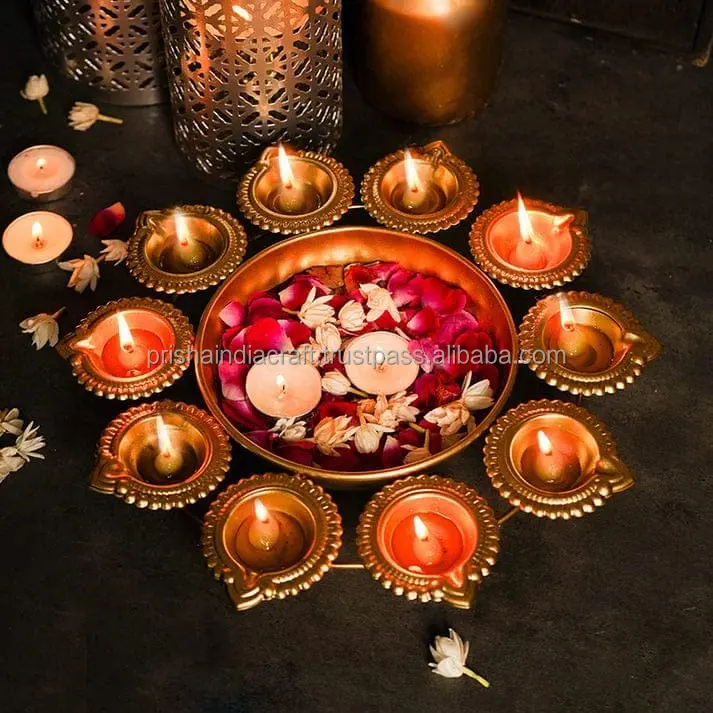 Decorative Bowl diya Metal Urli Diya Pack of 2  For Interior, Home Decor, diya for diwali