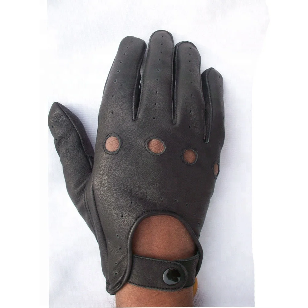 Распродажа онлайн, лидер продаж, изготовленные на заказ модные черные кожаные перчатки из овчины для вождения автомобиля, защитные перчатки для вождения хорошего качества