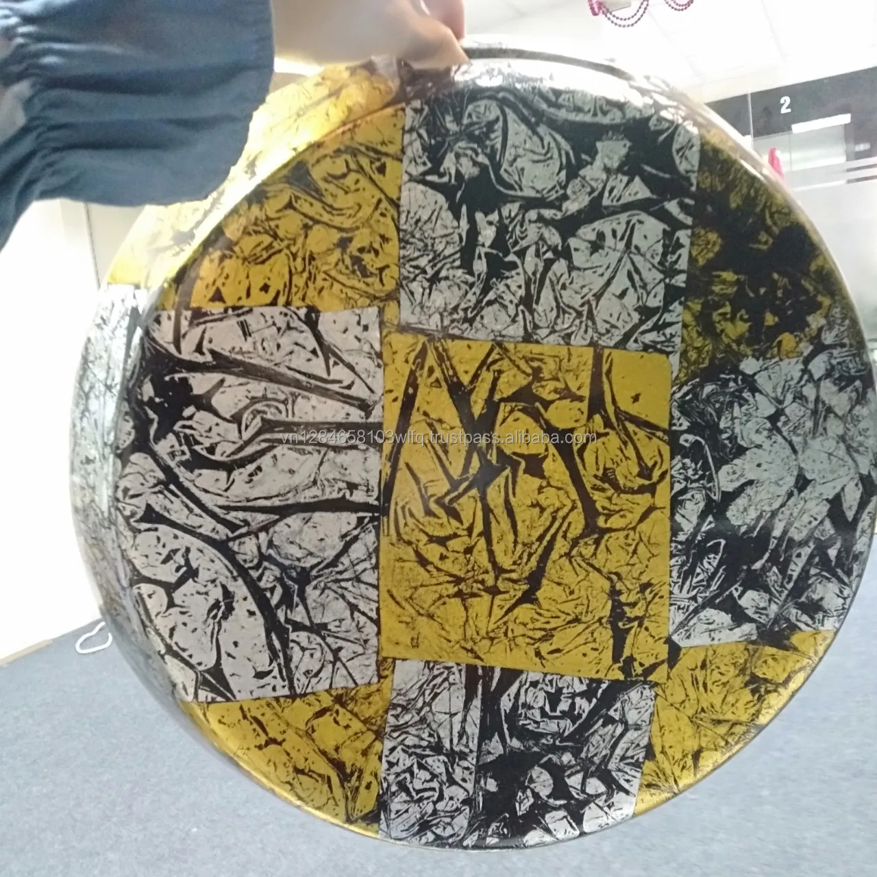 Мозаичный бамбуковый сервировочный поднос для яиц с ручками-ручная работа красочный кухни ресторана украшение дома OEM ODM