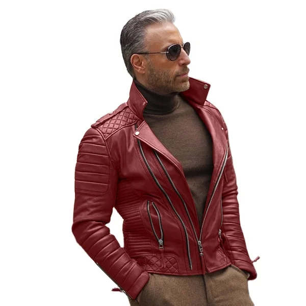 Новая мужская кожаная куртка деловой джентльмен стоячий воротник на молнии Повседневная оптовая продажа не требующая глажки Мужская большого размера