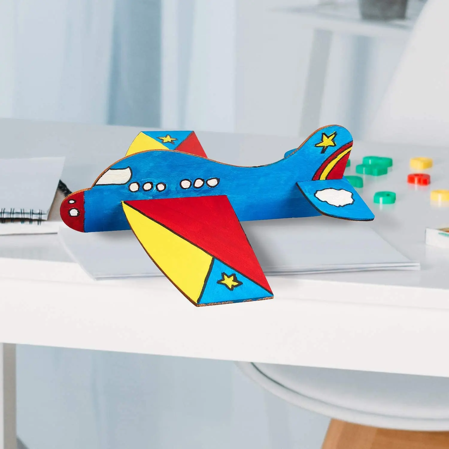 Wood Crafts Wooden Model Airplane Wood Planes DIY Kits Handicraft Toy Plane for Birthday Carnival Party Kids School Craft Decor