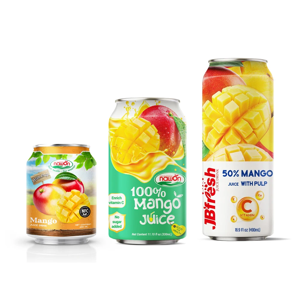 100% Mango Juice Drink Canned Juice Drinks Vietnam Factory No Sugar Added - Wholesale Best Price, Free Sample Private Label OEM