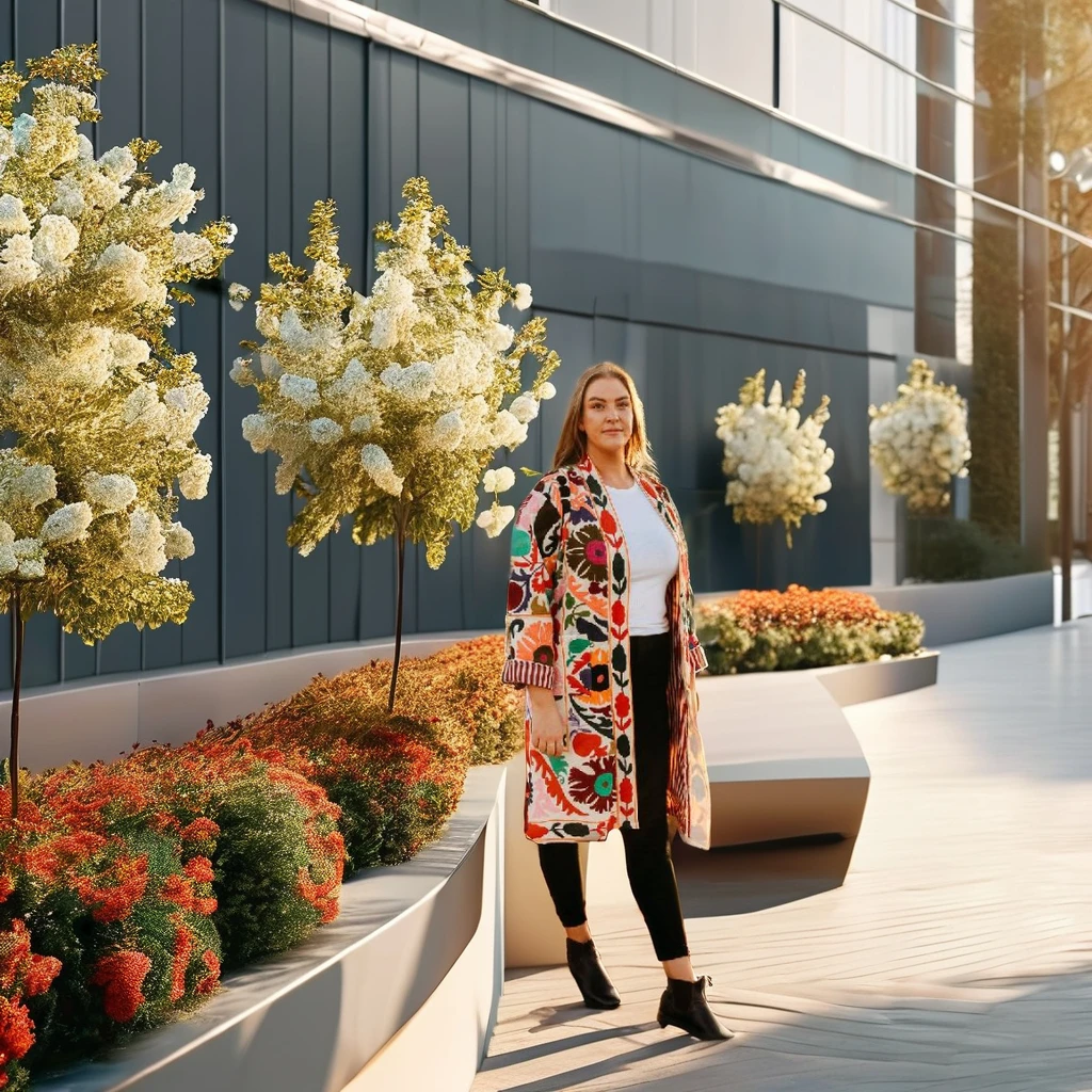 Женское Стеганое пальто ручной работы из кожи и ткани