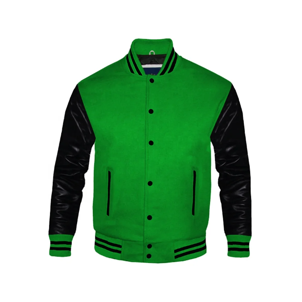 Куртка varsity на заказ/белая кожаная куртка с рукавами черная Шерстяная Letterman