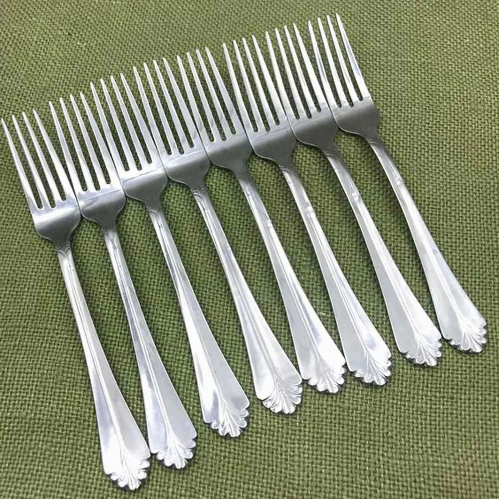 Antique Design fork Brass Gold Dessert Fork with Adorable Thick flat  Handle dessert spoons and Fruit forks For Restaurant