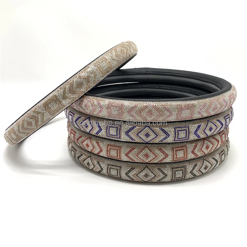 Universal Cover Steering Bling Colorful Diamond Four Seasons Car Steering Wheel Cover