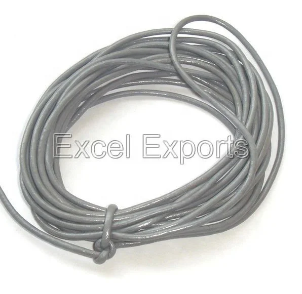 Genuine Leather Cords  Grey Color Leather Cord 2mm 1.5mm 1mm for weaving braiding necklaces beading jewelry making