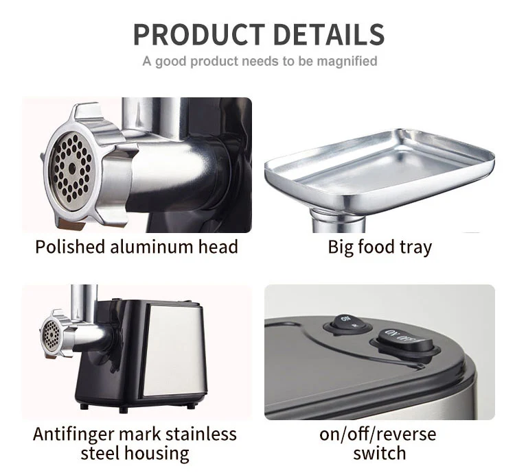 Factory Wholesale Stainless Steel Household Meat Grinder Machine Top Grade Sausage Stuffer Meat Grinders