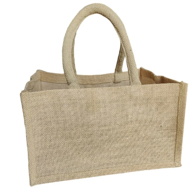 Stylish Jute Drawstring Gift Bag Christmas Gift Bag Canvas Cloth Tote Beach Bag for Shopping-Durable Cotton Closure