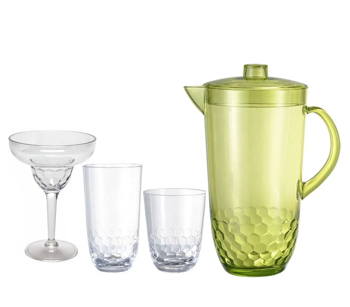Plastic Tableware Set With Water Pitcher And Drinking Cup