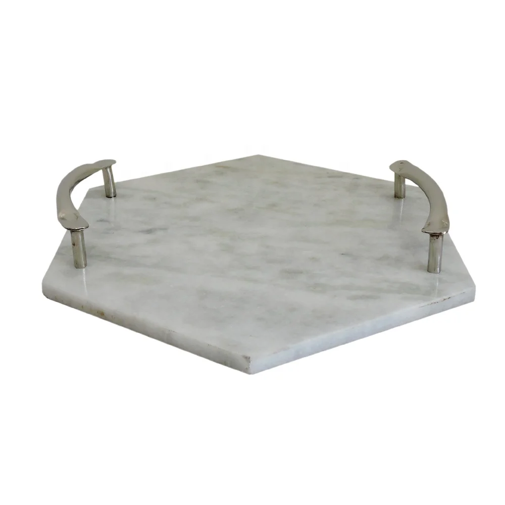 Сервировочный поднос черный мраморный прямоугольный с латунным покрытием золотого цвета железная ручка сервировочный на заказ