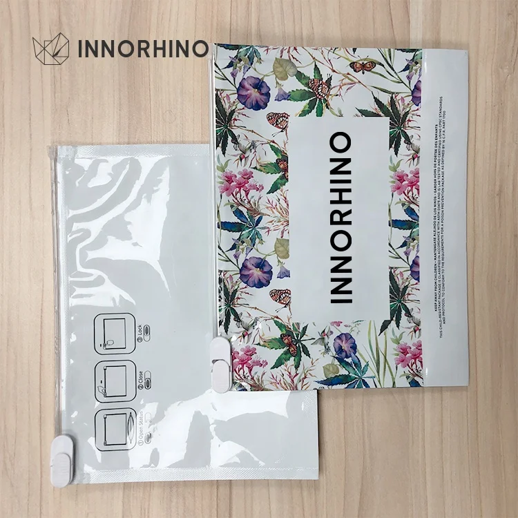 Белые полиэтиленовые пакеты CR с принтом на заказ перезаряжаемые детские устойчивые к застежке-молнии упаковка КБР ASTM