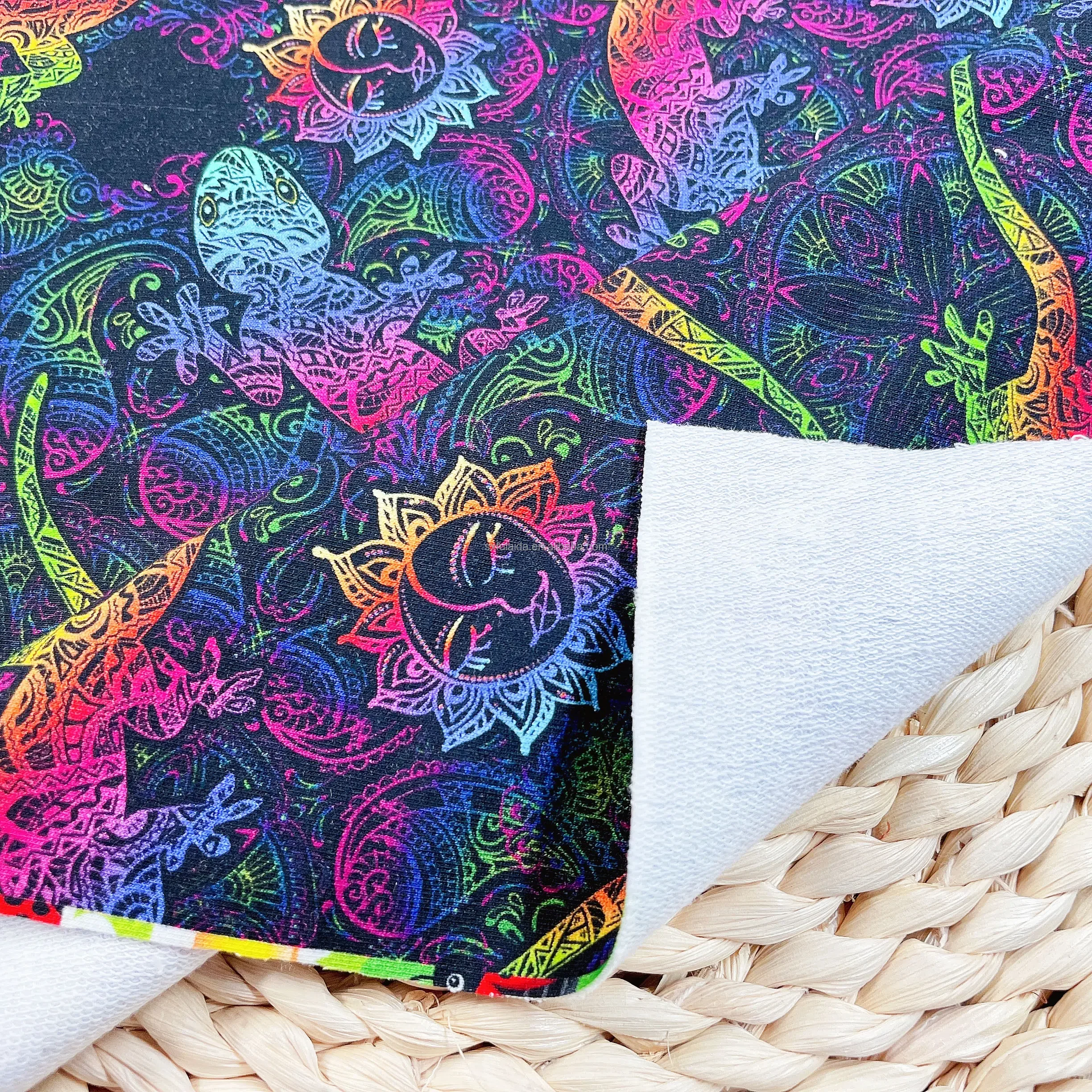 Top Custom Print Digital Cloth Plain Knitted Stretch French Terry Fleece Fabric For Hoodies