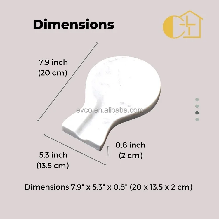 Creamy White Marble Kitchen Spoon Rest Spoon Holder for Kitchen Counter