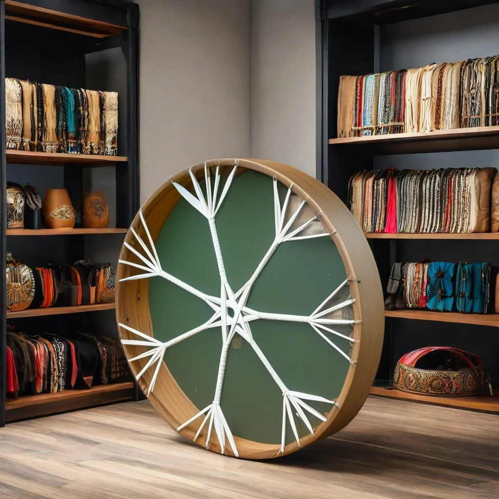 American Shamanic Native Drum Handmade with Goat Hide Traditional Musical Instrument & Accessory