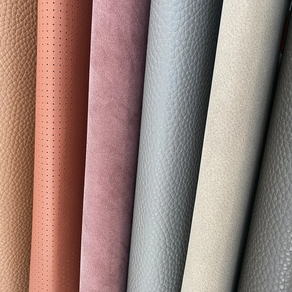 Sustainable Abrasion-Resistant PVC Leather Upholstery for Motorcycles & Sofas Woven Backing Technique Water & Stain Resistant