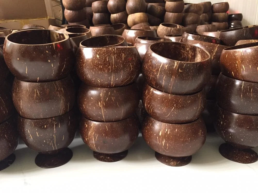 2024 Summer Hot Sale EUD002 Vintage Coconut Tea Cups & Saucers for Ice Cream and Other Beverages, coconut cups
