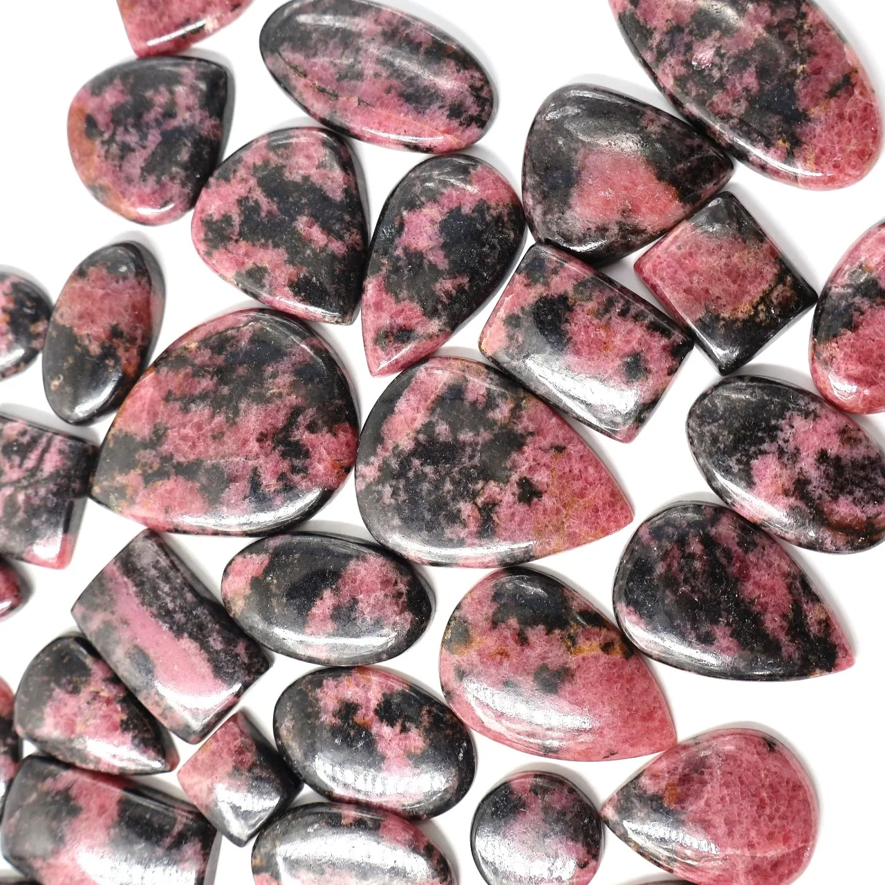 100% Top Natural Rhodonite Loose Gemstone Cabochon Loose Gemstone Wholesale Lot Mix Shape And Fine Gemstone For Jewelry Making