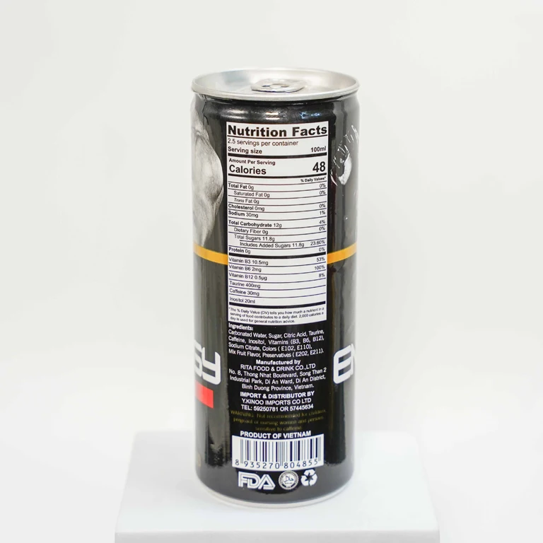 Wholesale Supplier 250ml Energy Drink Panther Mixed Fruit Flavor Competitive Vietnam Beverages OEM ODM Service Private Label