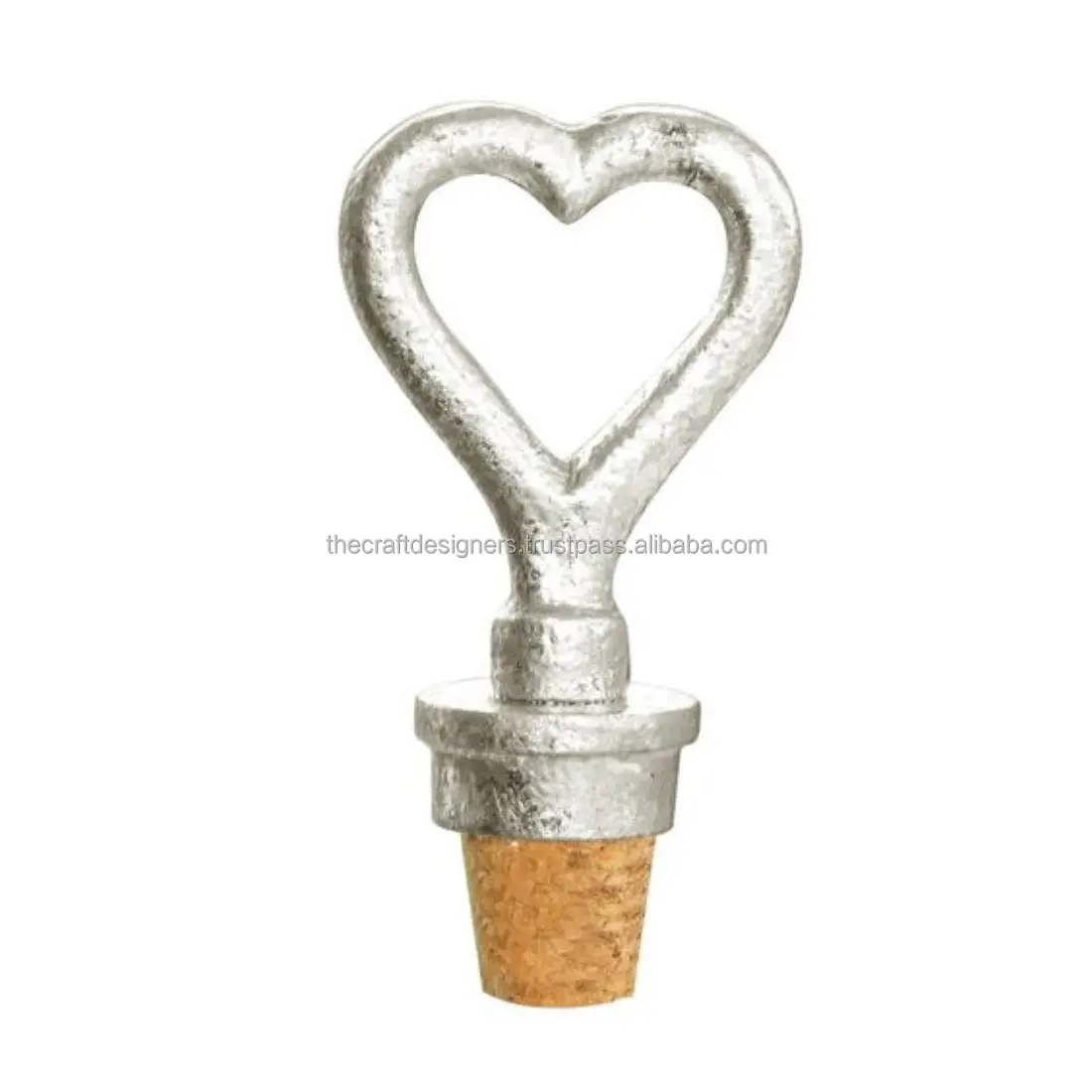 Precious Heart Bottle Stopper Stainless Steel Easy Applicable & Removable Bottle Stopper With Cork Top Bulk Price